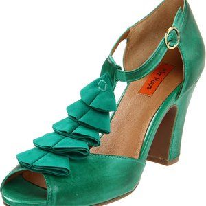 Miz Mooz Sz 7 Green Heeled Sandal